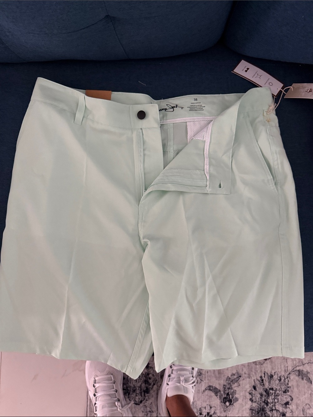 Panama Jack Men's Mint Green Flat Front Shorts